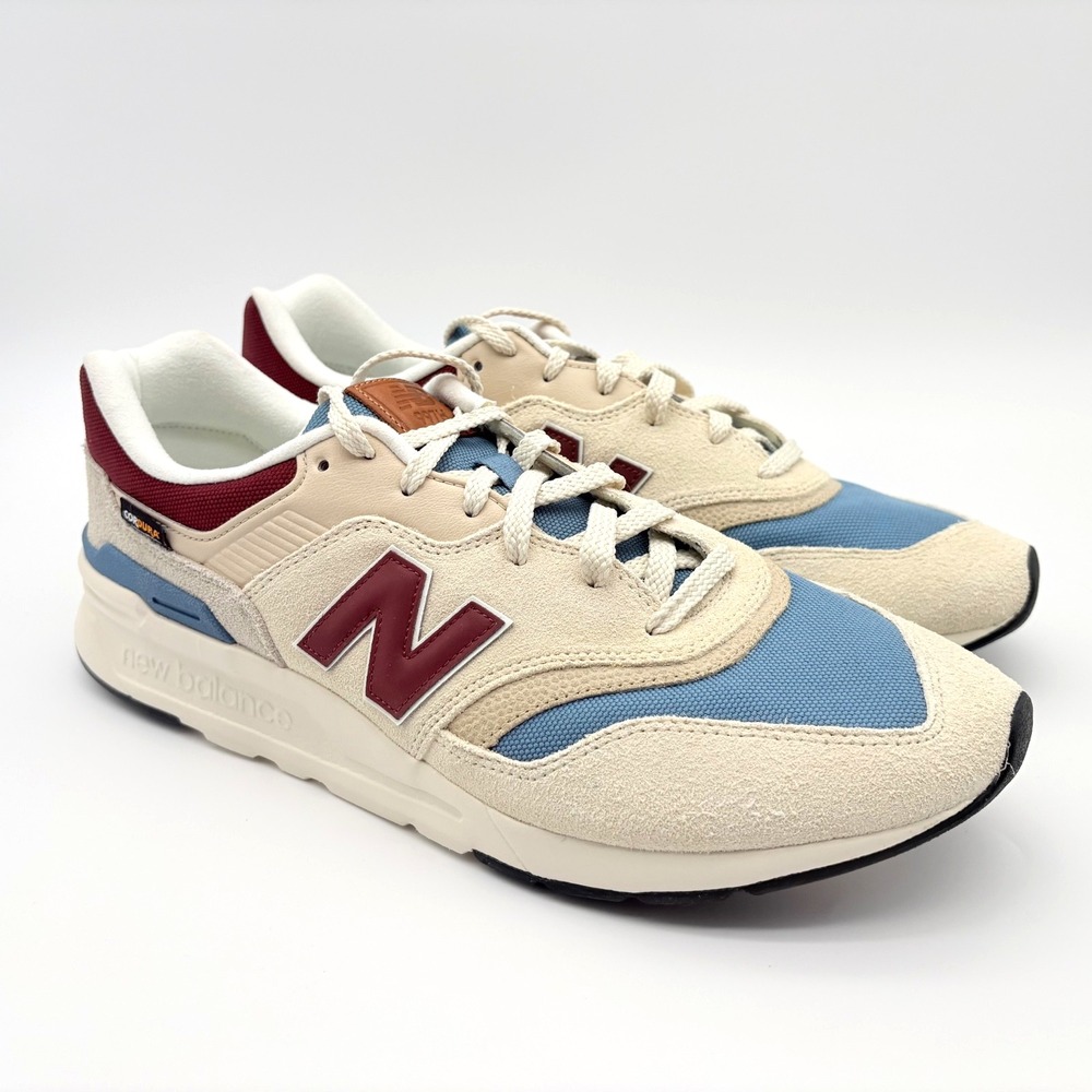 New Balance 997H Cordura Retro Sneakers Mens Size 13D Beige Blue Suede Lace Up